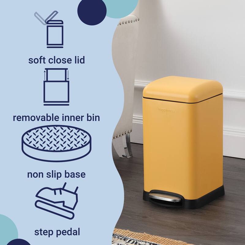 happimess Betty Retro Mini 3.2-Gallon Step-Open Trash Can