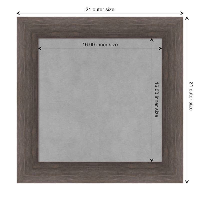 Amanti Art Hardwood Chocolate Framed Magnetic Board - Board Size 16x16