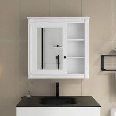 30 inch Wall Mounted Bathroom Medicine Cabinet with Mirror - 30" x 7"