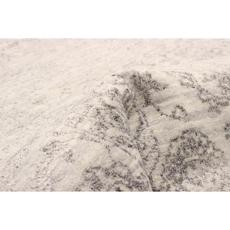 ECARPETGALLERY Hand-knotted Heritage Grey Silk, Wool Rug - 2' 7" x 8' 7"