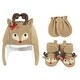 preview thumbnail 1 of 0, Hudson Baby Infant Girl Trapper Hat, Mitten and Bootie Set, Girl Reindeer Girl Reindeer - 0-6 Months