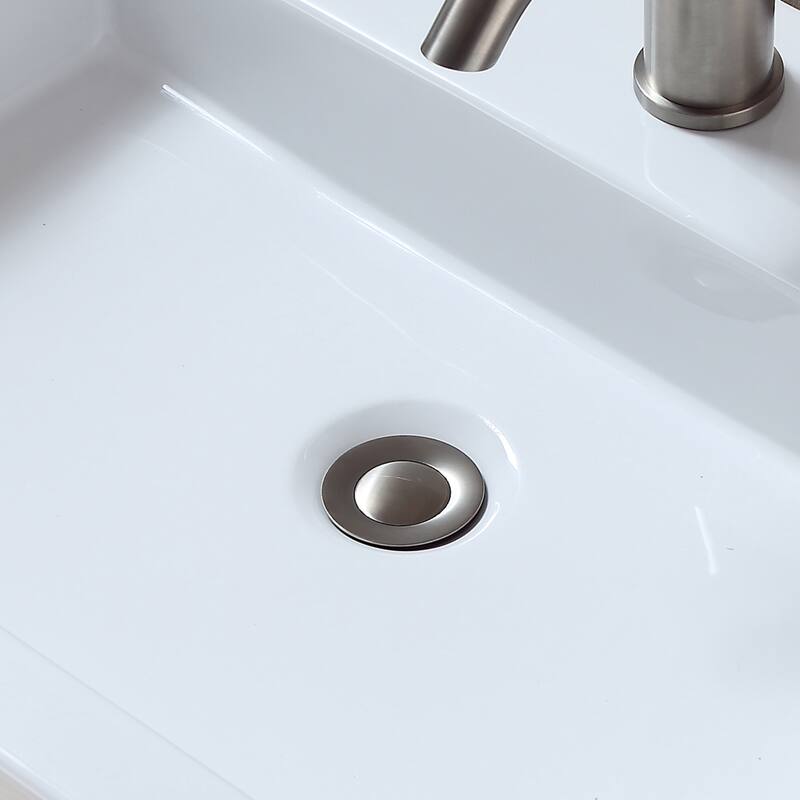 Luxier DS03-T Bathroom Sink Push Pop-Up Drain Stopper with No Overflow