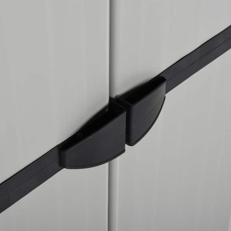 vidaXL Garden Cabinet Grey and Black PVC and PP (Polypropylene) Medium - 26.8 x 26.8 x 66.1