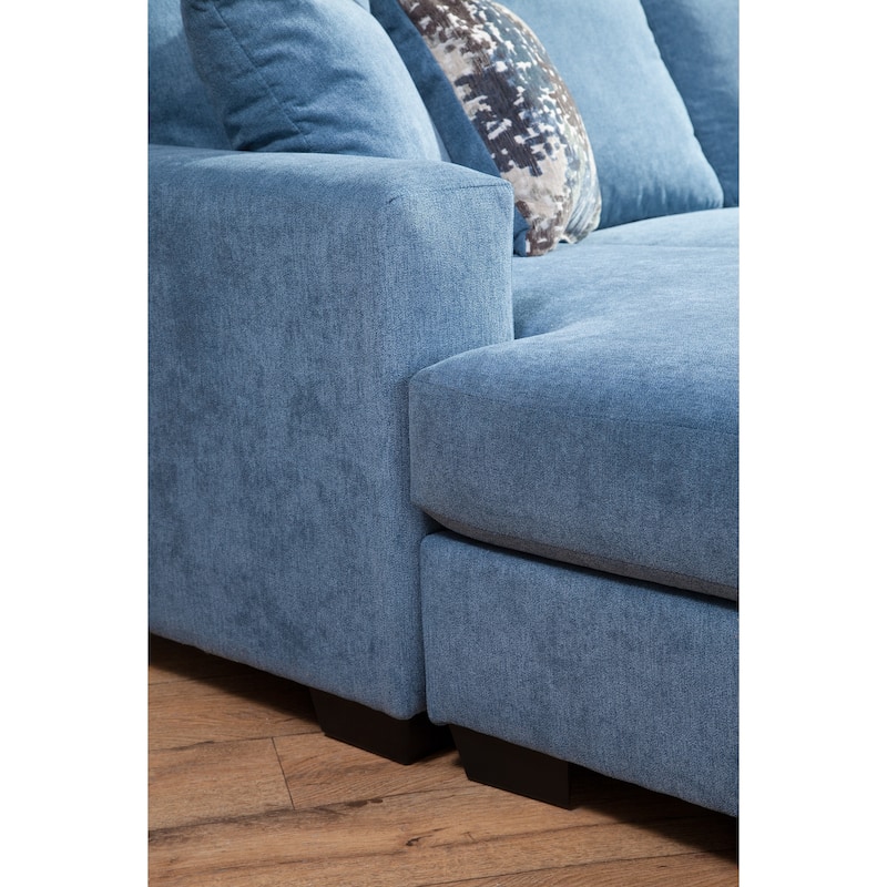 American Furniture Classics Bluebell Model A414V5-K2 U Shaped Sectional with 4 Throw Pillows