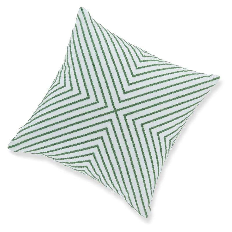 Valey 16 Inch Accent Pillow Set of 4, Indoor Outdoor, Diamond Green White