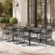 preview thumbnail 37 of 45, 7/9PC Outdoor Aluminum Expandable Patio Dining Sets Extension Table with Rattan Chair Table-Black&Chair-Grey-9PC