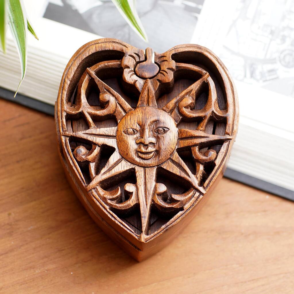 Novica Handmade Sun Of Love Wood Puzzle Box