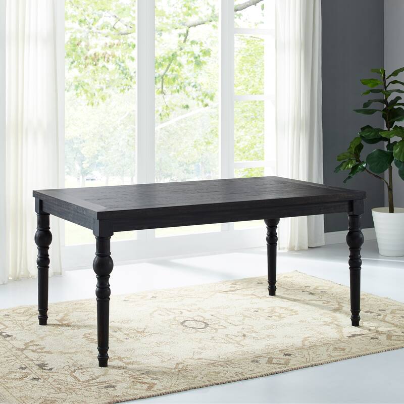 Roundhill Furniture Leviton Upholstered Dark Wash Wood 6-piece Dining Set