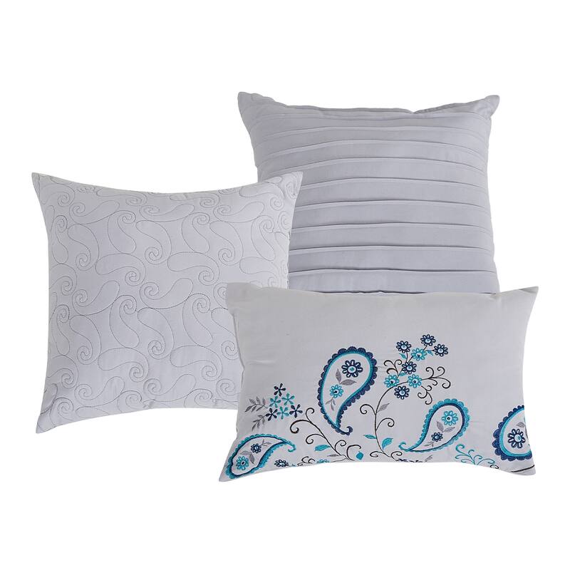 7 Piece Comforter Set Embroidered Bed in a Bag