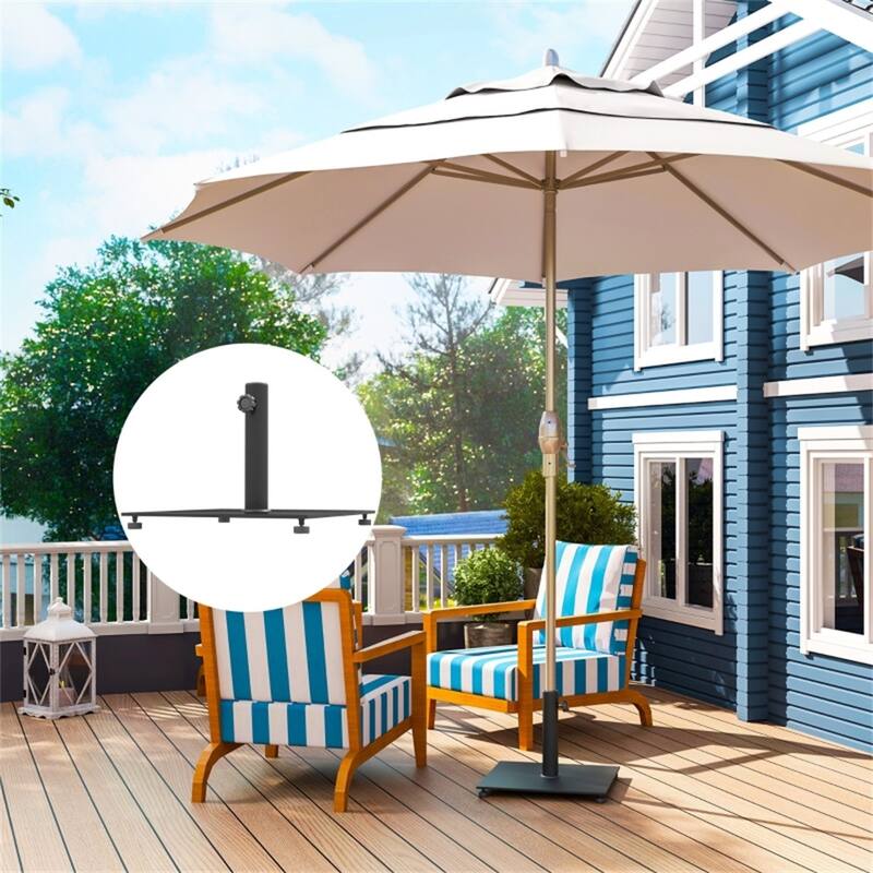 Heavy Duty Metal Umbrella Base with Adjustable Pads for Outdoor Patios and Gardens Fits 1.5 to 1.9 Inch Poles