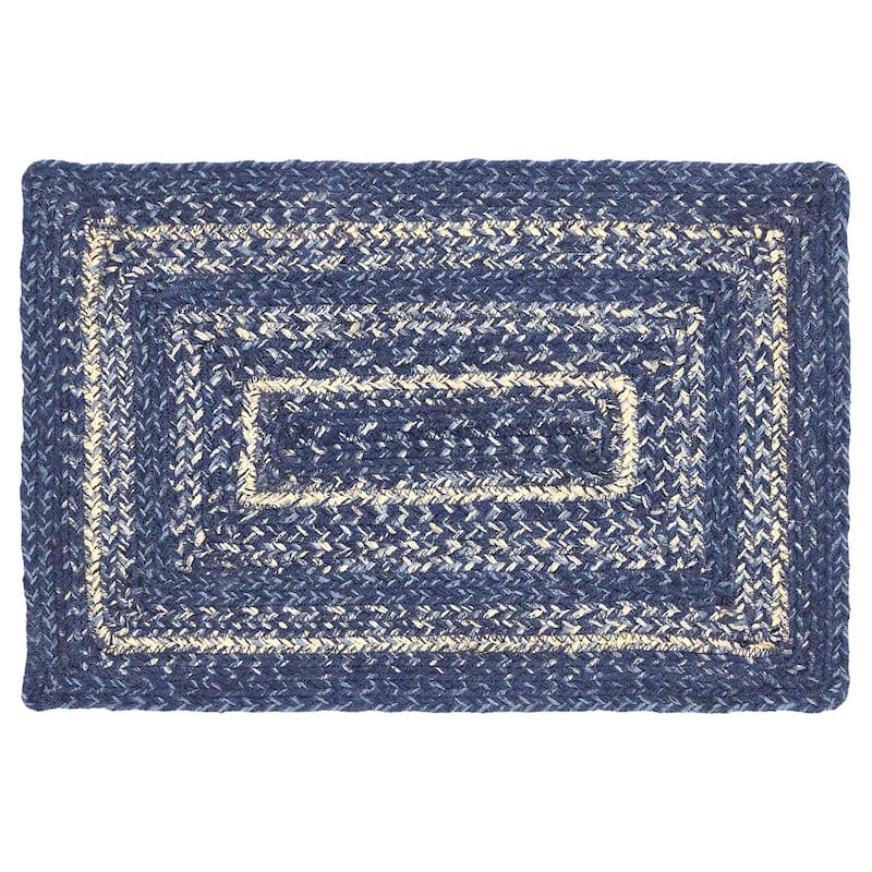 Great Falls Blue Jute Rect Placemat 10x15 - Single