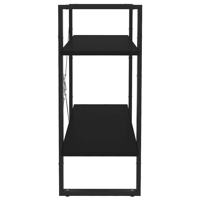 vidaXL 2-Tier Book Cabinet Black 31.5"x11.8"x27.6" Chipboard - 31.5" x 11.8" x 27.6" - 31.5" x 11.8" x 27.6"