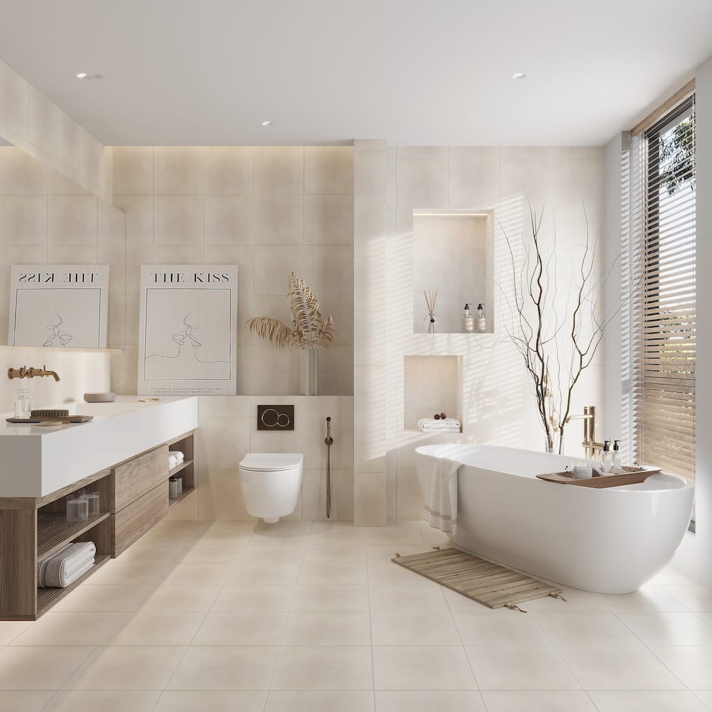 Citadel 13x13 Soft Beige Terracotta Porcelain Plain Wall and Floor Tile (10.76 sq ft/case) - 8 Pack