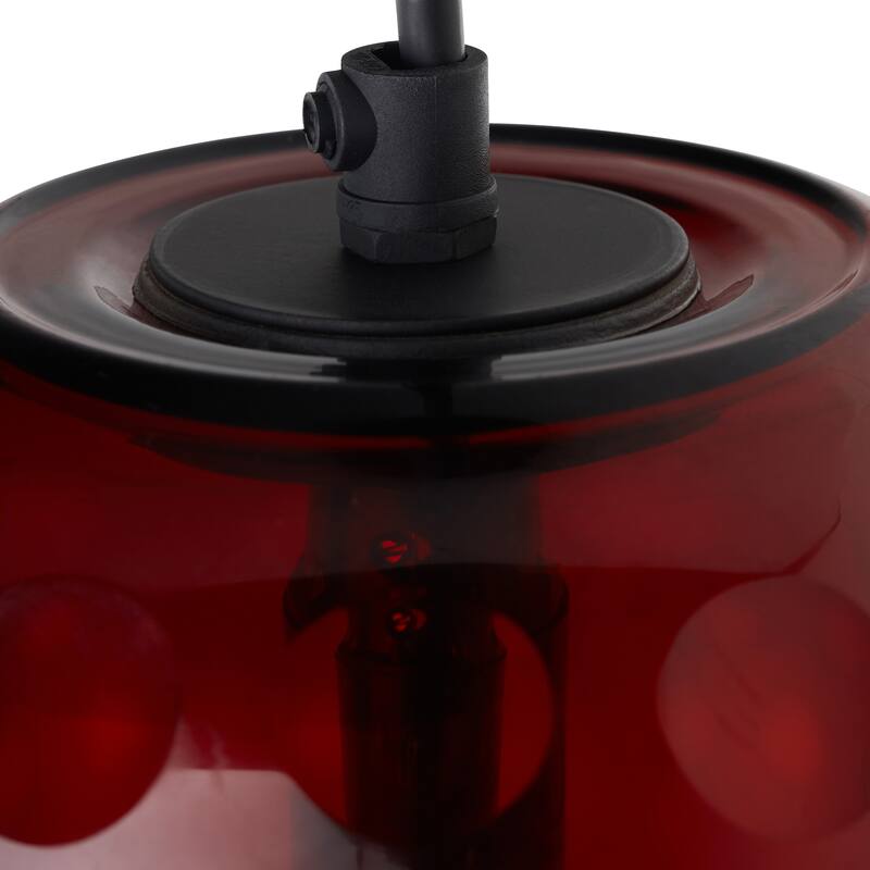 Quinn River of Goods Black Metal and Hand Blown Glass 6-Inch Pendant Light with Adjustable Hanging Cord - 6" x 6" x 60"