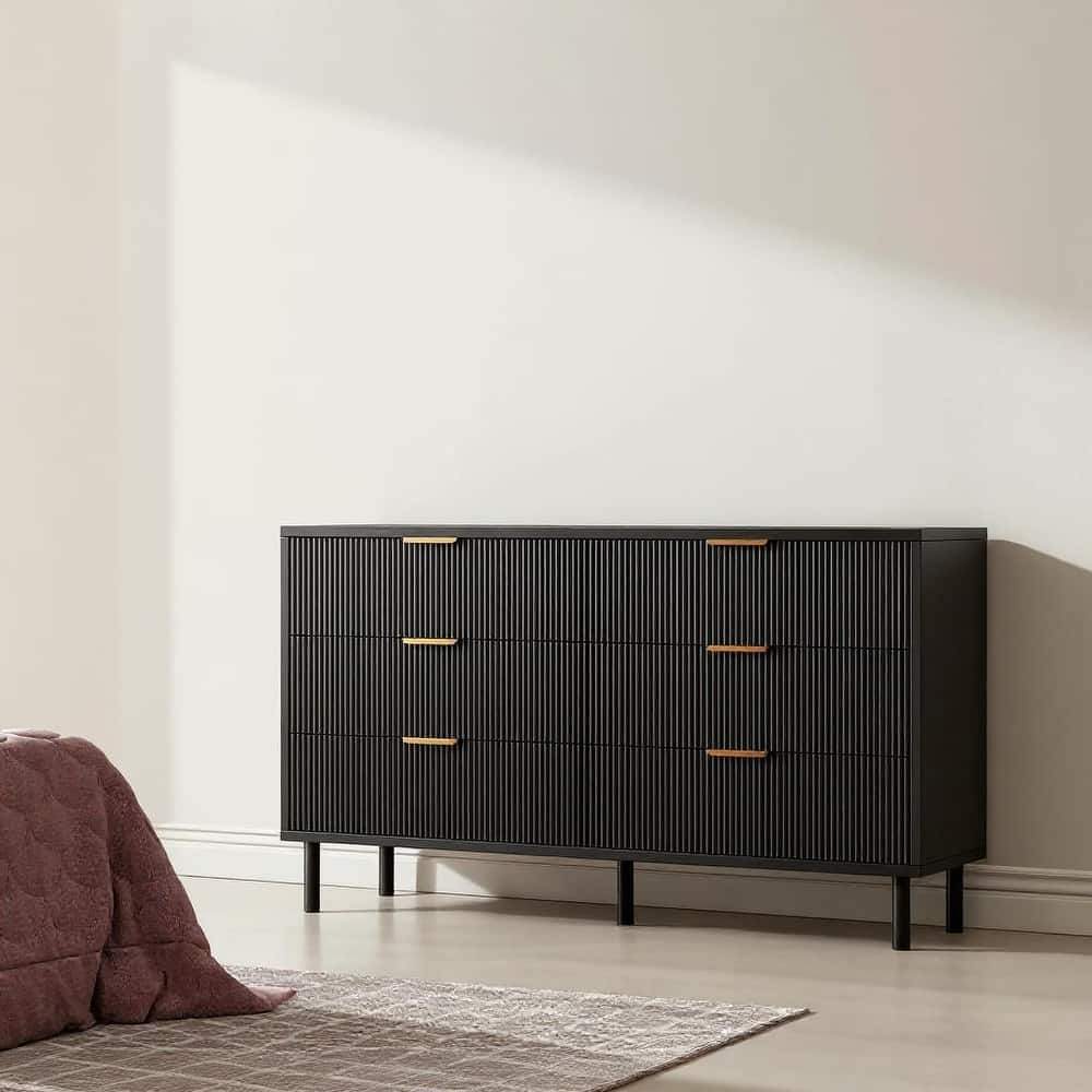 55'' Wide Chest of Drawers, 6 Drawer, with Anti-Tipping Device