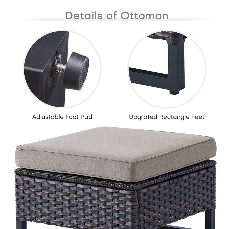 Wicker Patio Conversation Set with Cushion and Table