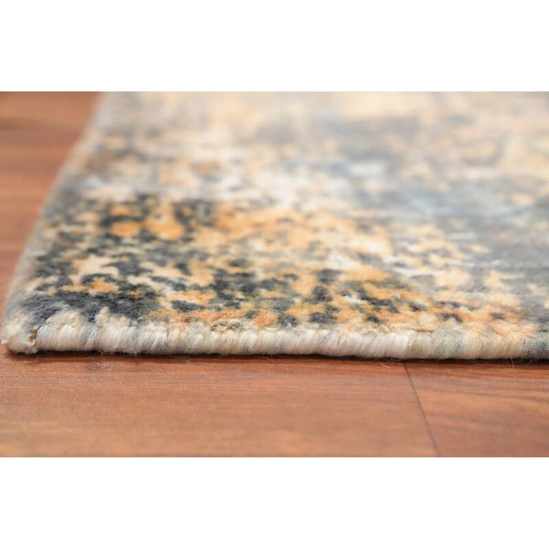 Hand Knotted Oriental Viscose Silk Carpet Modern Abstract Multi-Colored Abstract Area Rug - 4' 0'' X 2' 0''