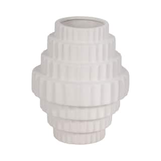 Sagebrook Home Textured Staggered Vase, White
