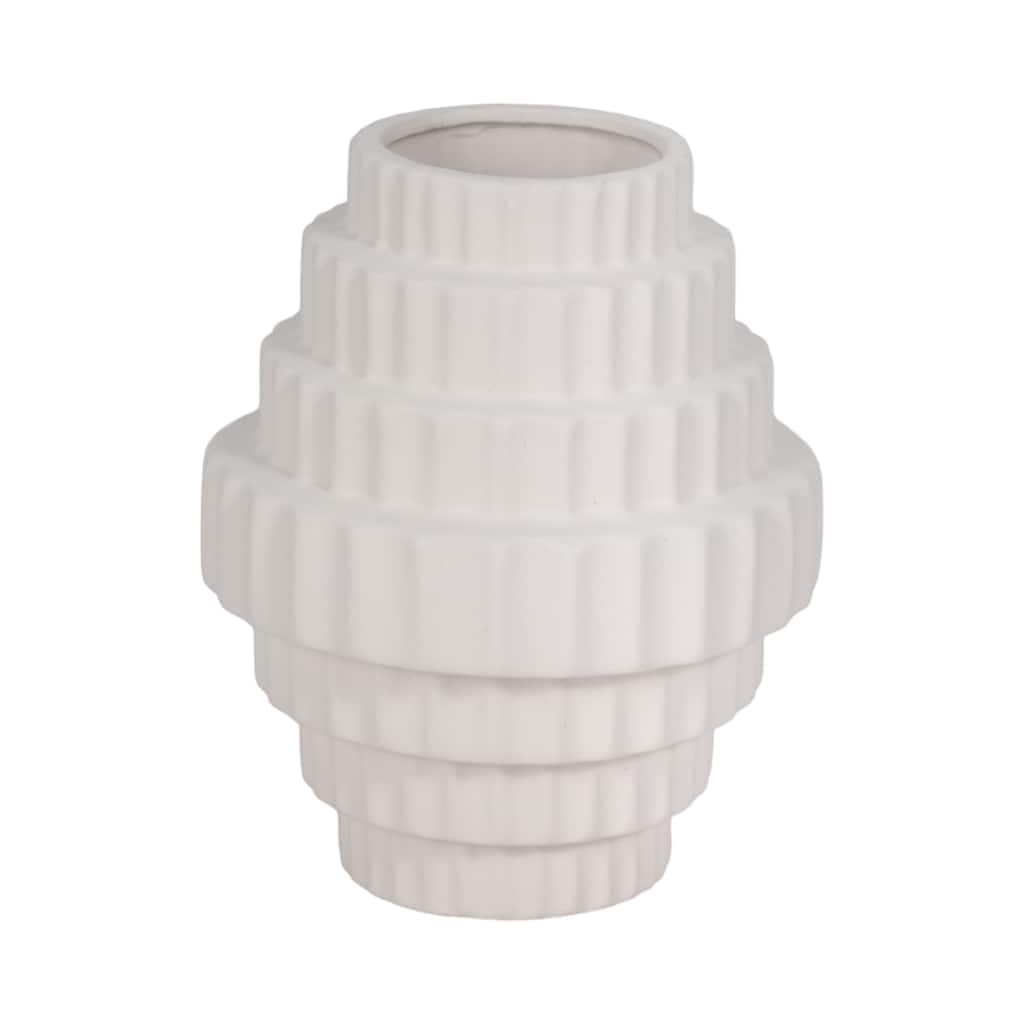 Sagebrook Home Textured Staggered Vase, White