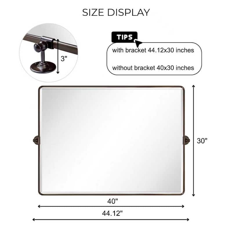 TEHOME Lutalo horizontal Beveled Bathroom / Vanity Mirror