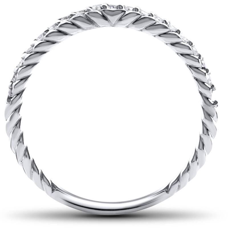 1/4ct Diamond Braided Wedding Ring White Gold
