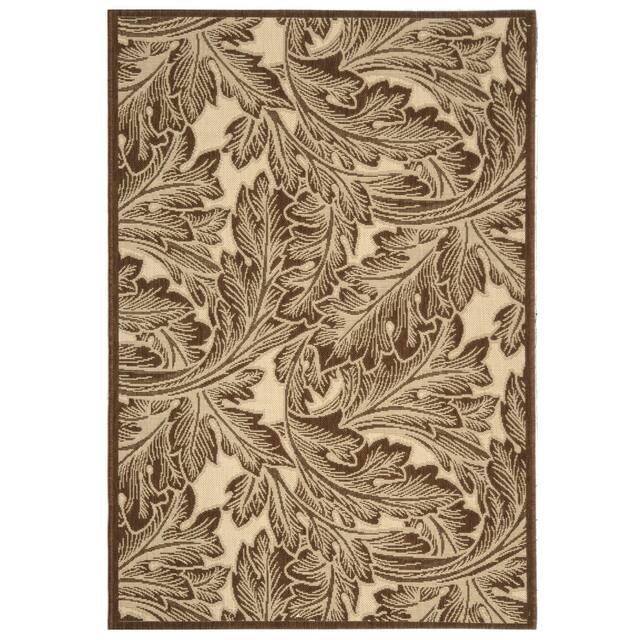 SAFAVIEH Courtyard Bettyjane Tropical Leaves Indoor/ Outdoor Area Rug