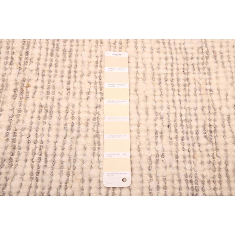 ECARPETGALLERY Braid weave Sienna Cream Wool Kilim - 9'0 x 12'0