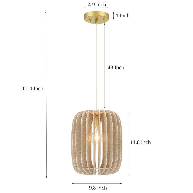 Acroma 1-Light Modern Pendant Light Fixture with Felt Shade