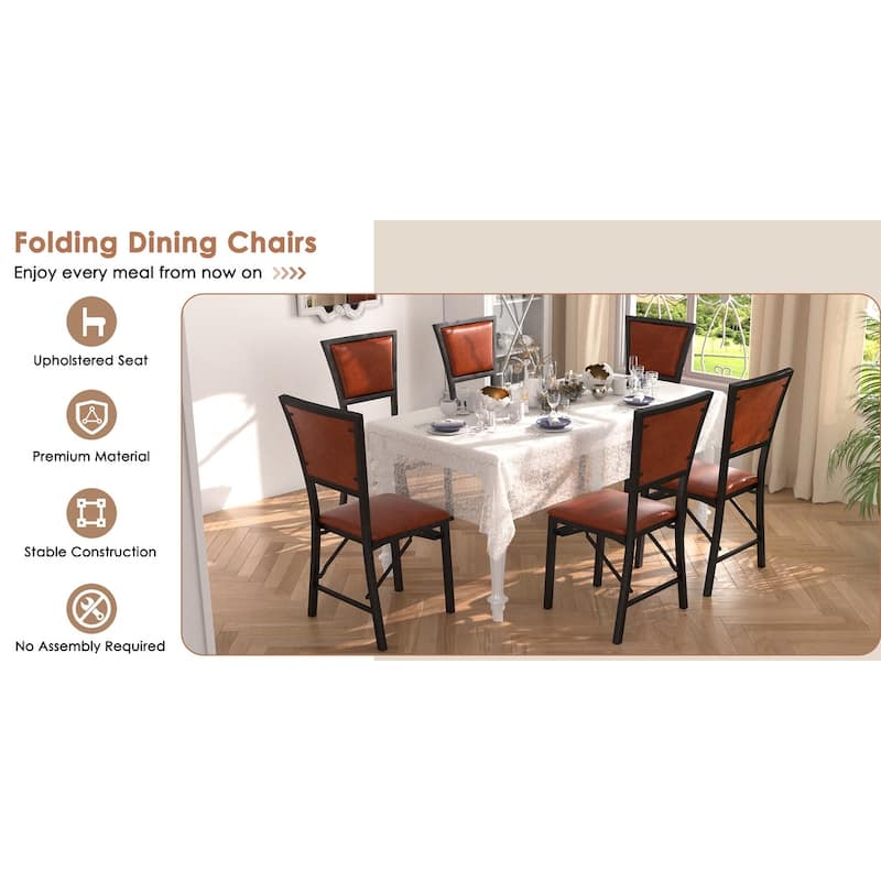 VECELO Folding Dining Chairs Set of 2/4/6 with Cushion Parson Classic Upholstered Folding Chairs,Modern 33" Parson Chairs