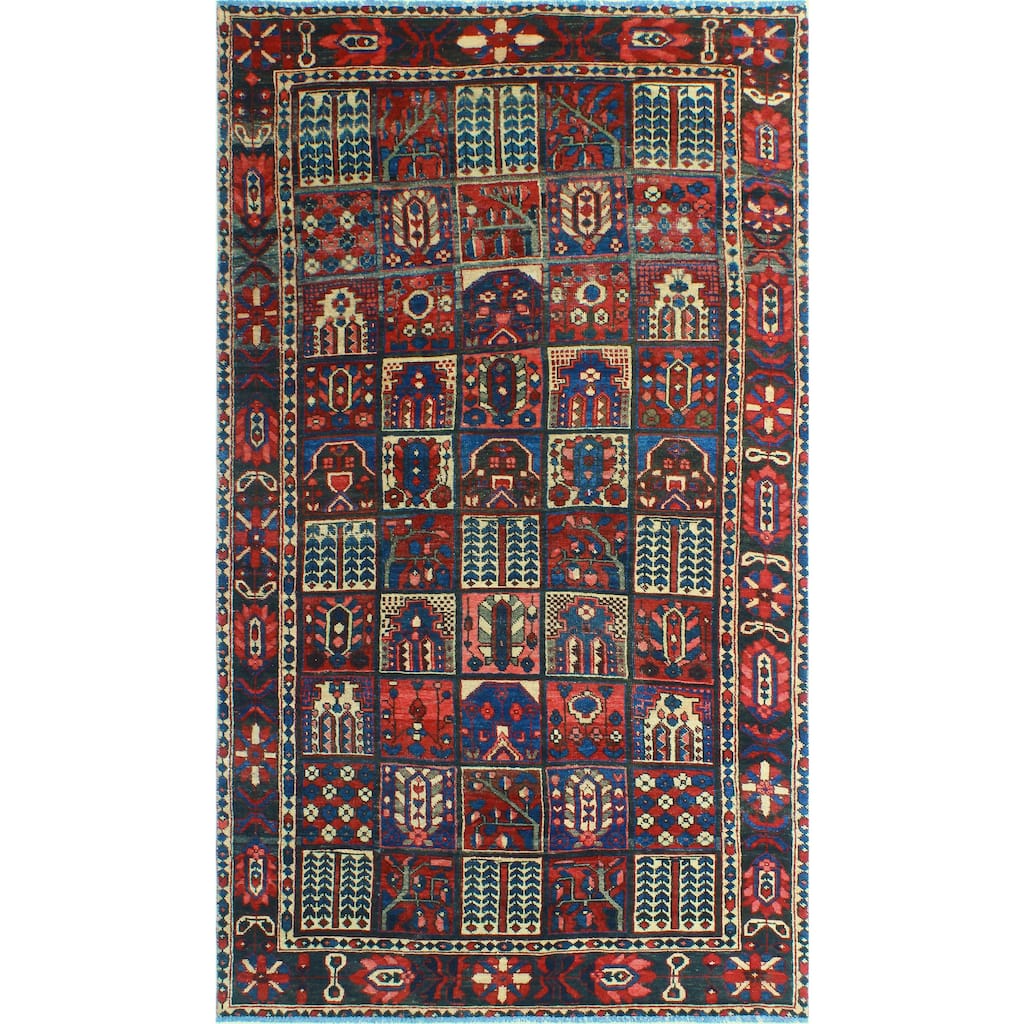 Fine Vintage Distressed Darab Blue/Ivory Rug - 5'1" x 9'6"