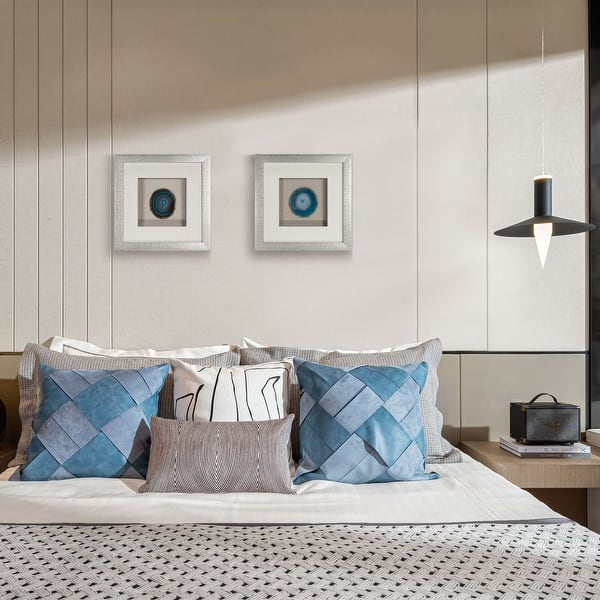 slide 2 of 13, HUJI Blue Agate Slice Shadow Box Wall Décor Set