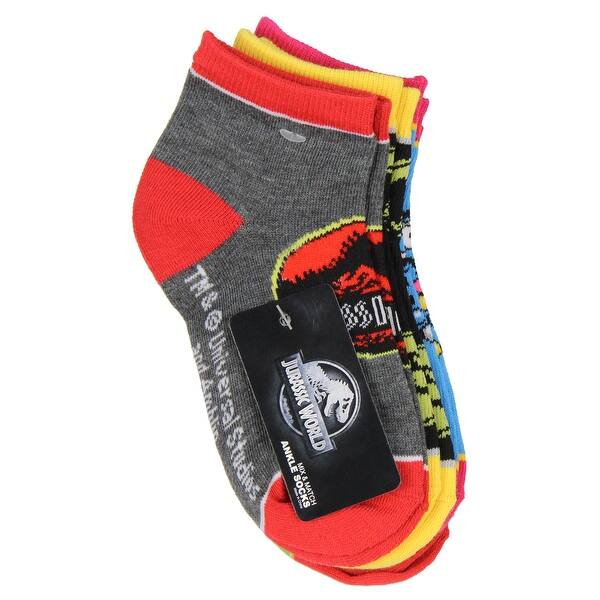 JURASSIC PARK BOYS 5 PACK NO SHOW SOCKS