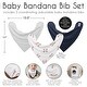 preview thumbnail 3 of 4, Baseball Sports Collection Fabric Bandana Baby Bibs (3 Pack Set) - Red and White Americana - 13.5 Inch x 11 Inch each