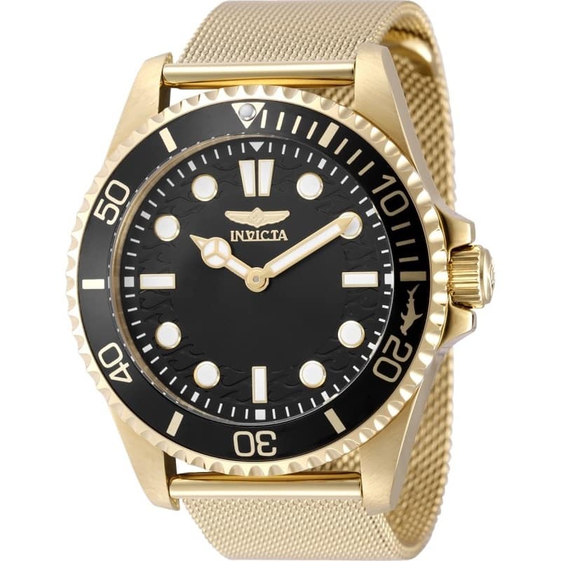 INVICTA Men's 49691 Pro Diver Quartz 2026 Brass Dial Watch - Black