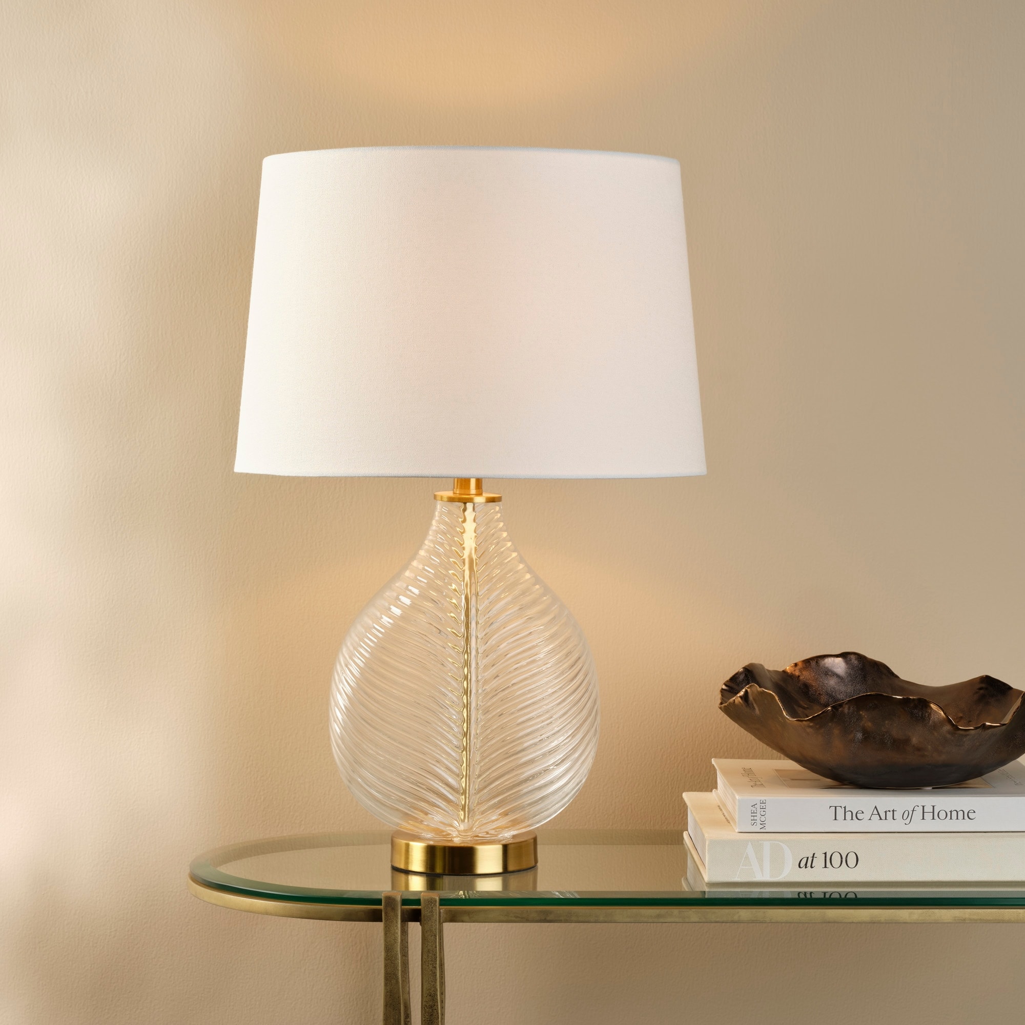 Alden Decor Maple Table Lamp with Linen Shade