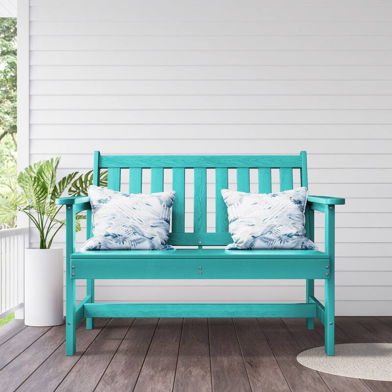 Outdoor 2-Person Garden Bench 42.92-in W x 35.83-in H