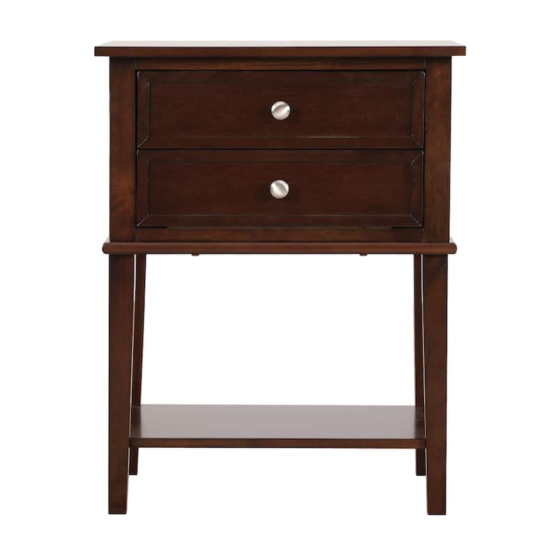 Cappuccino Nightstand 28x22x16 Contemporary Bedside Table with Open Shelf Storage, Rich Finish and Durable Design