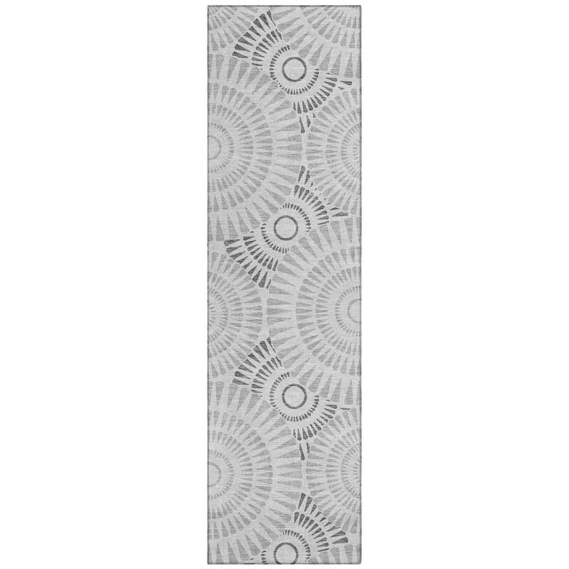 Machine Washable Indoor/ Outdoor Chantille Contemporary Burst Rug