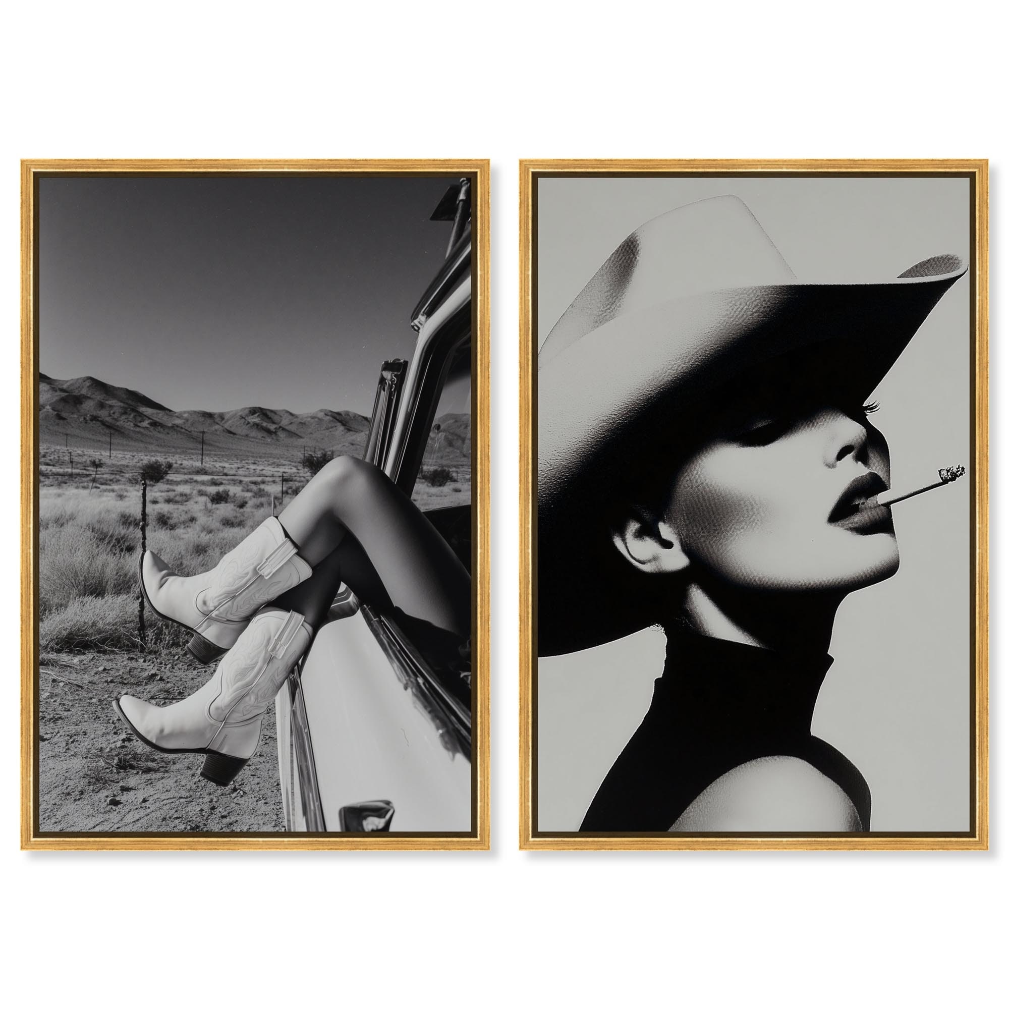 Cowgirl Chic Fashion Decor Set Canvas Print by Art Remedy