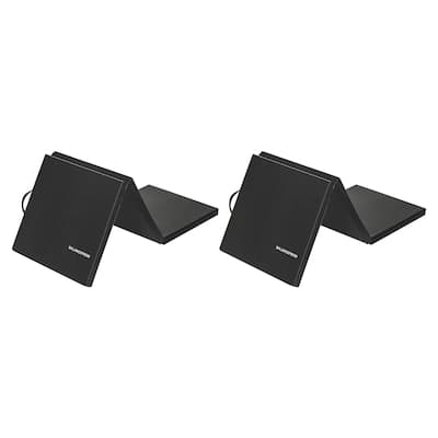 BalanceFrom Fitness GoGym 6x2ft Folding 3 Panel Exercise Mat, Black (2 Pack)