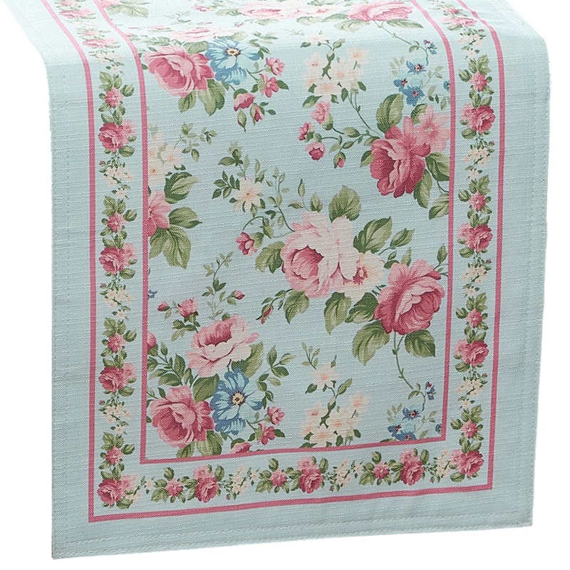 Vintage Floral Garden Table Runner - 13x70