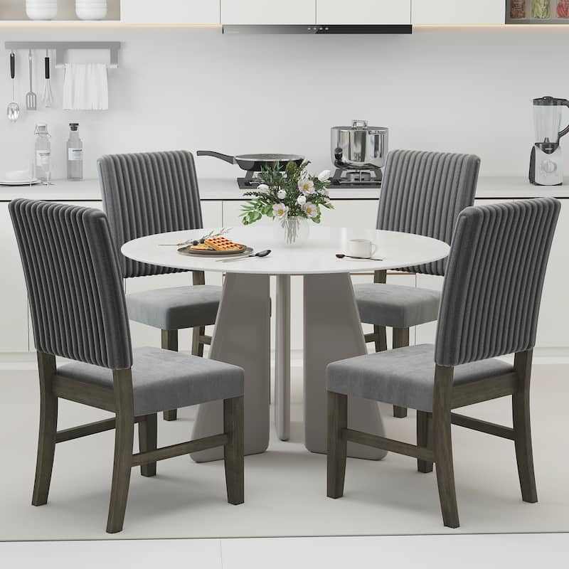 Gymax Dining Chair Set of 4 Mid-Century Modern Velvet Fabric