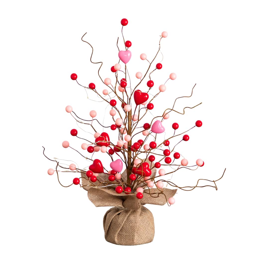 18-in Pre-Lit Valentine's Day Heart & Berry Tree with 30 Lights