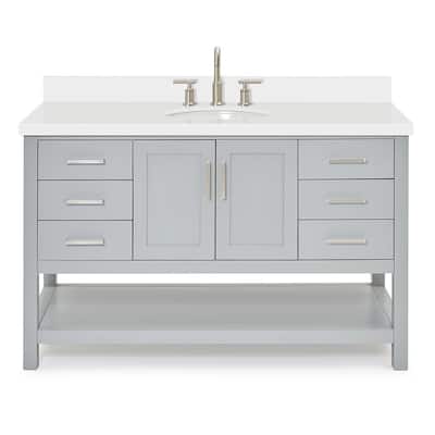 Ariel S055SWQOVO Magnolia 55" Free Standing Single Basin Vanity Set