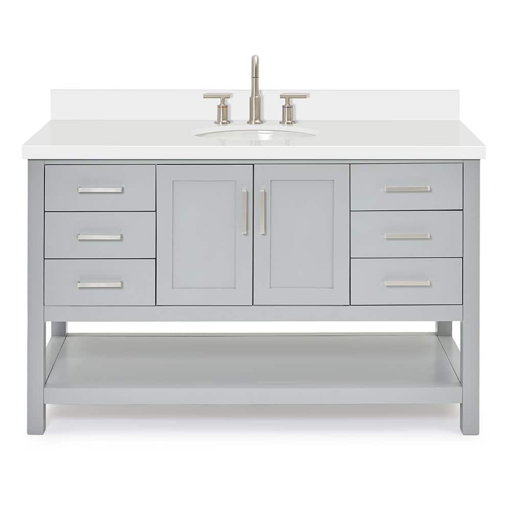 Ariel S055SWQOVO Magnolia 55" Free Standing Single Basin Vanity Set