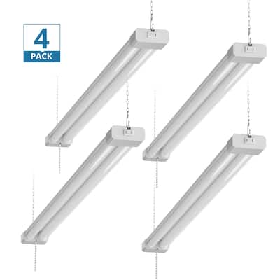 4 Pack 4FT LED Shop Light, Linkable Utility Shop Lights, 42W, 5000K Daylight White Shop Light for Garages, Workshops