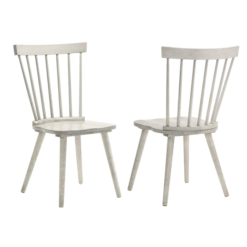 Farmhouse Dining Chair Side Chair Meeting Room Chair Set of 2 White Office Chair Coffee Chair with Wood Legs
