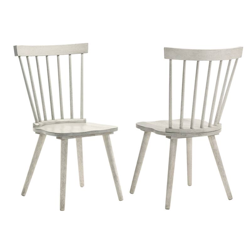 Farmhouse Dining Chair Side Chair Meeting Room Chair Set of 2 White Office Chair Coffee Chair with Wood Legs - White