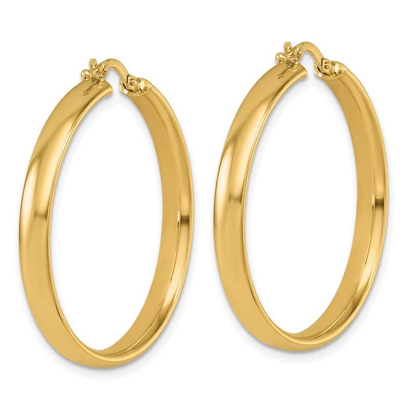 Curata 14k Yellow Gold Medium Polished 35x3Hoop Earrings
