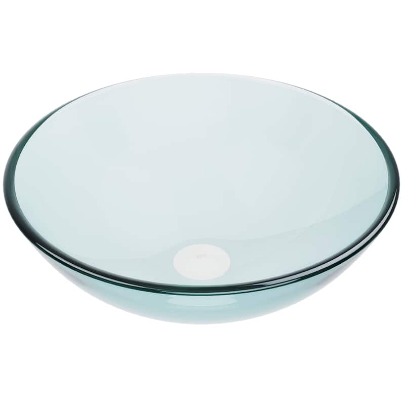 VIGO Giovanni 17"L x 17"W x 6"H Glass Round Vessel Bathroom Sink - Iridescent